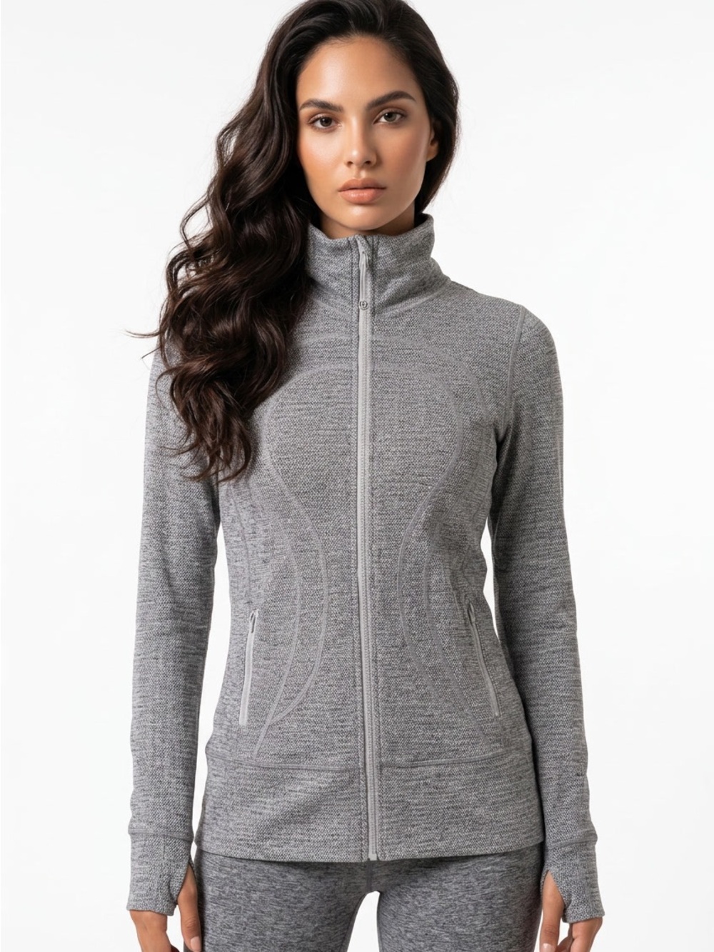 lululemon athletica Heather Gray Full-Zip Utility Jacket
